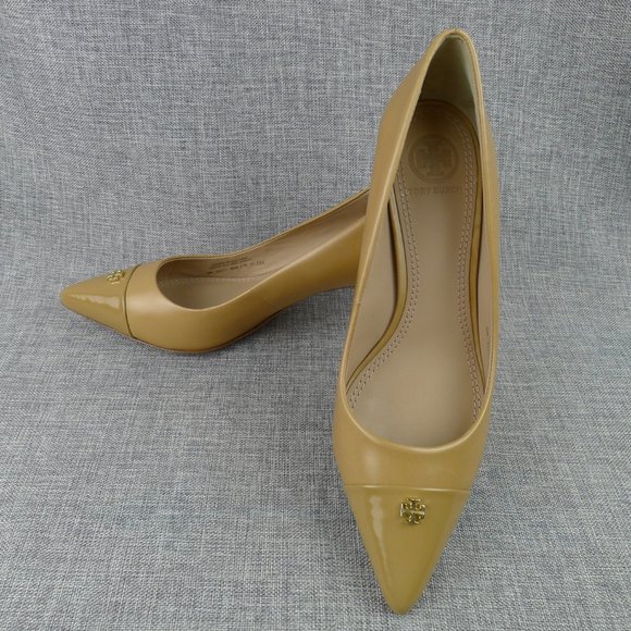 Tory Burch Nude/Tan Leather Stiletto Pumps Size 6 - Picture 9 of 16